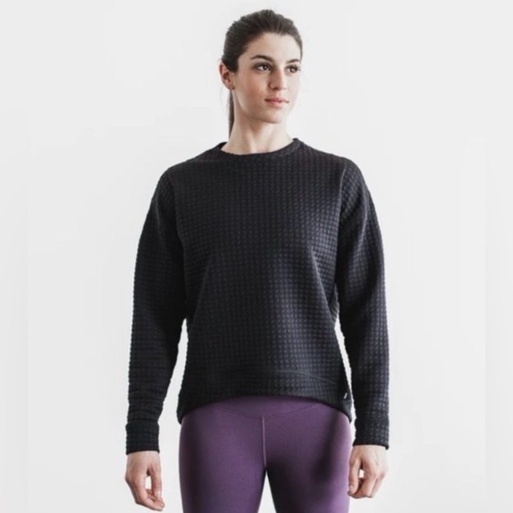 NOBULL Women's Quilted Crew Pullover Black size XS